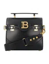 Balmain Bbuzz 23 Top-handle Bag In Smooth Leather In Black