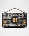 Balmain B Buzz 23 Embossed Labryinth Monogram Leather Clutch In Gfe Ivoire  Noir