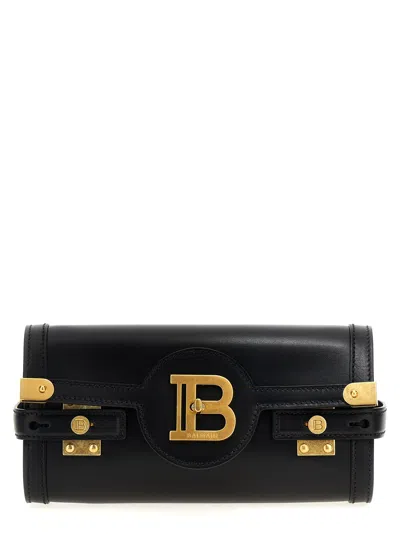 Balmain B-buzz Pouch 23 Leather Clutch In Black