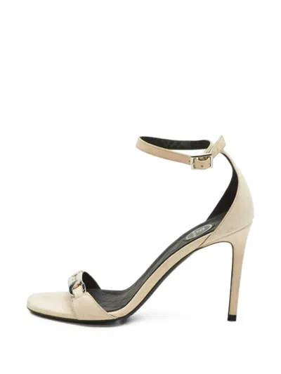 Pre-owned Balmain B-chain Strap Sandals In Neutrals