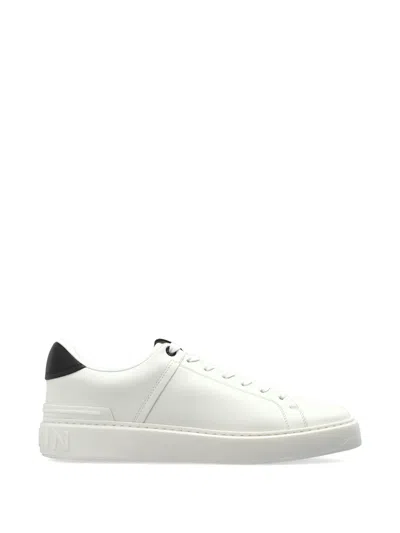 Balmain B-court Leather Sneakers In White