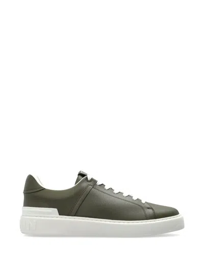 Balmain Bicolor Calf Leather Bos Taurus Low Top Sneakers In Black