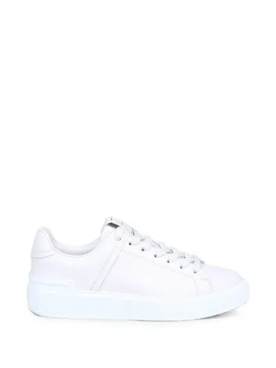 Balmain B-court Logo-detail Sneakers In White