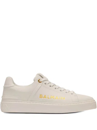 Balmain B-court Low Top Lace Up In Neutral