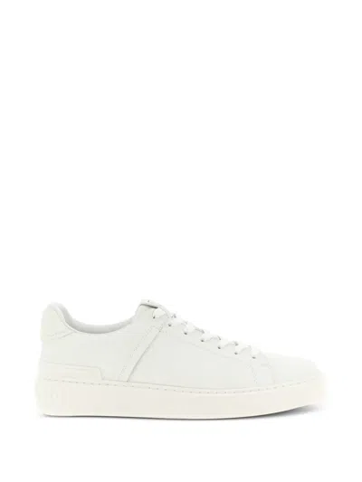 Balmain B Cout Sneakers Round Toe Flat Sole In White