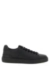 Balmain Logo-embossed Leather Sneakers In Black