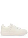 Balmain Logo-embossed Leather Sneakers In Neutral