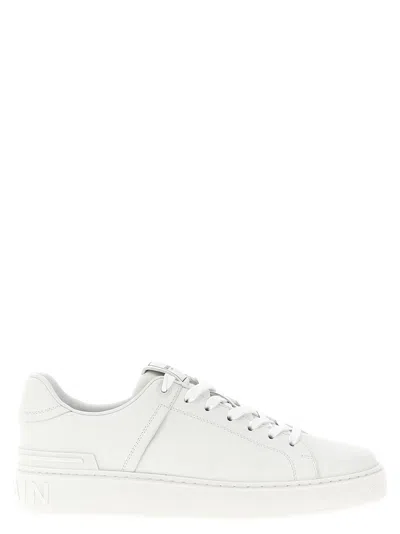 Balmain B Cout Sneakers Round Toe Flat Sole In White