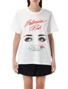 Balmain Cotton Beauty-print T-shirt In Grr Blanc Cassé Noir Rouge Vif