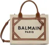 Shop Balmain Beige & Brown B-army Small Bag In Gem Naturel/marron