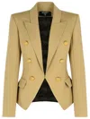 Balmain Beige Cotton Blazer Women In Beige