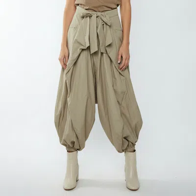 Pre-owned Balmain Beige Draped Poplin Sargon Pants S