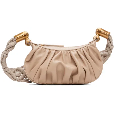 Balmain Beige Ebene Mini Strap Calfskin Bag In Neutral