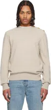 Balmain Beige Eco-cashmere Sweater In Brown