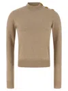 Balmain Eco-cashmere Button Sweater Sweaters And Cardigans Beige In Neutral