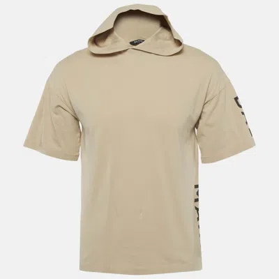 Pre-owned Balmain Beige Jersey Hooded T-shirt 14yrs In Sand