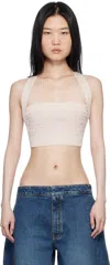 Balmain Beige Pb Labyrinth Monogram Tank Top In Gus Nude/nude Brilla