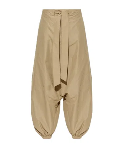 Balmain Tie-waist Drop-crotch Pants In Brown