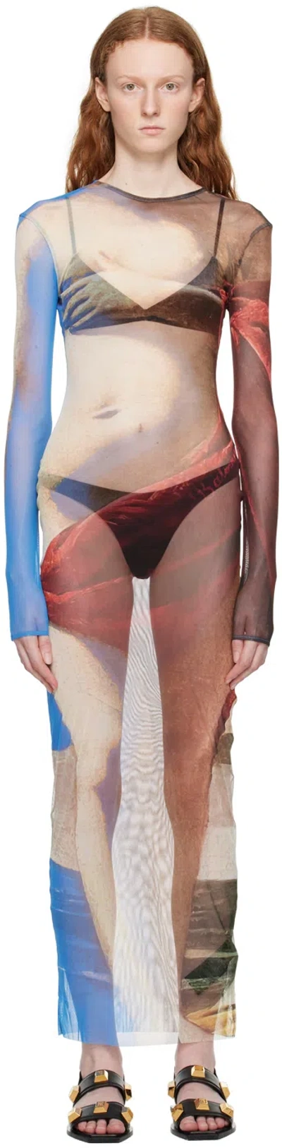 BALMAIN BEIGE TROMPE-L'ŒIL MAXI DRESS