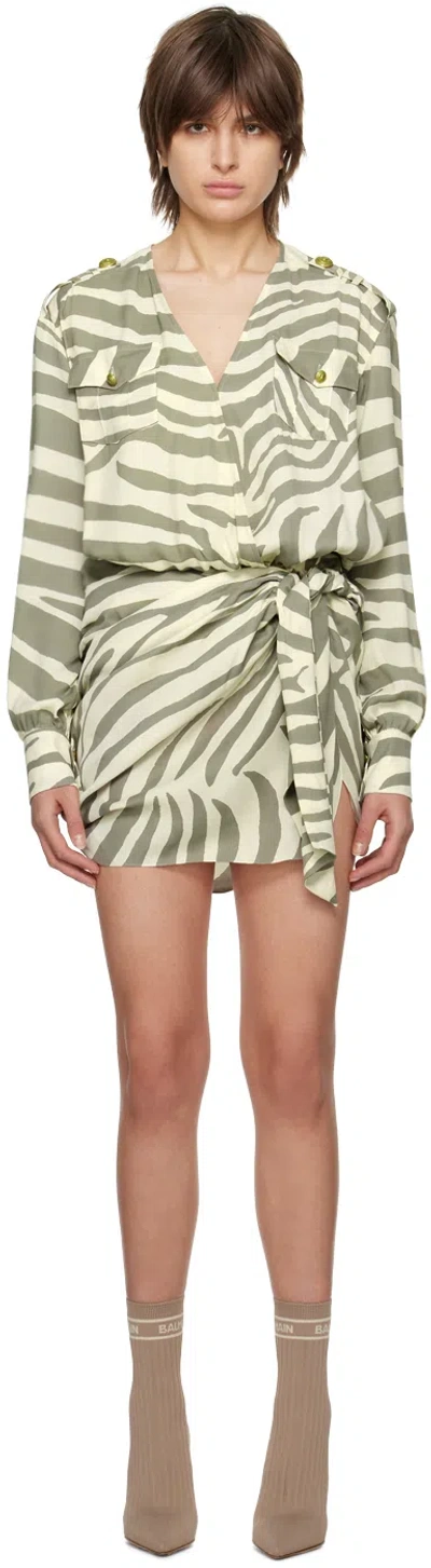 Balmain Beige Zebra Minidress