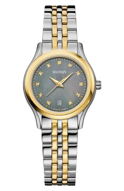 Balmain Beleganza Diamond & Mother-of-pearl Bracelet Watch, 27.5mm In Gold