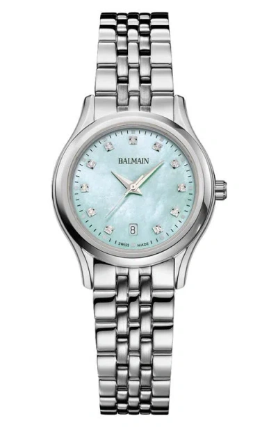 Balmain Beleganza Diamond & Mother-of-pearl Bracelet Watch, 27.5mm In Metallic