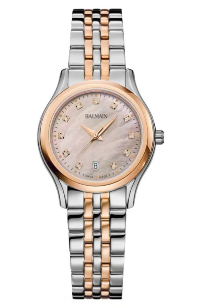 Balmain Beleganza Diamond & Mother-of-pearl Bracelet Watch, 27.5mm In Red