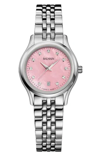 Balmain Beleganza Diamond & Mother-of-pearl Bracelet Watch, 27.5mm In Transparent