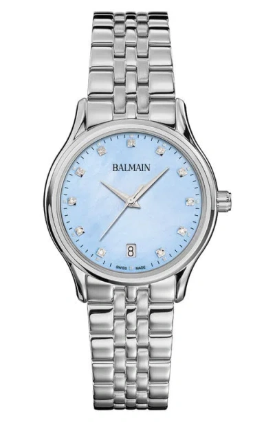 Balmain Beleganza Diamond & Mother-of-pearl Bracelet Watch, 32mm In Metallic