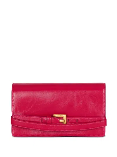 Balmain Belt-detail Clutch Bag In Pink