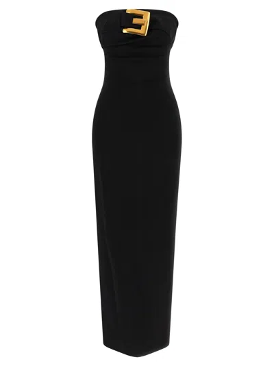 Balmain Belt Dress In Purple