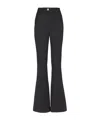 Balmain Flared Virgin-wool Trousers In Black