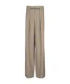Balmain Men's Taupe Cupro Pleated Pants In Nude