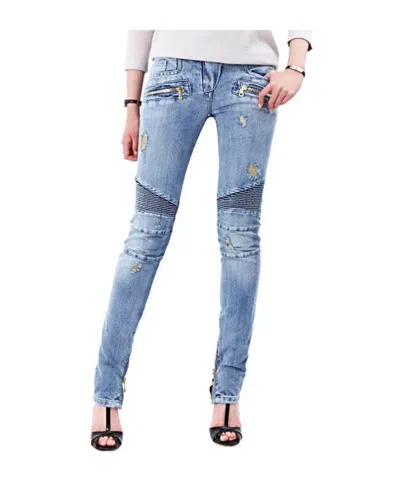 Balmain Belt Loop Jeans In Blue