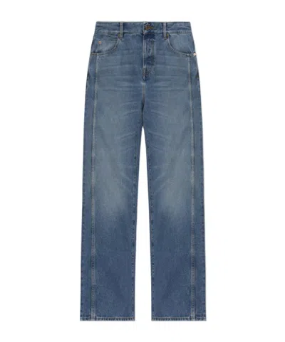 Balmain Belt Loop Jeans In Blue