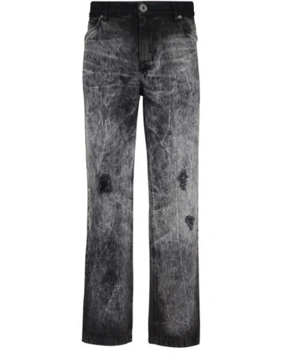 Balmain Mid-rise Straight-leg Jeans In Gray