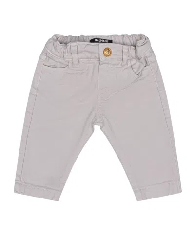 Balmain Belt Loop Pants In Gray