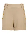 Balmain Belt Loop Shorts In Brown