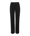 Balmain Wool Trousers With Front Pleats And Wide Leg In Black
