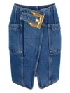 Balmain Belt Pocket Mini Skirt In Blue