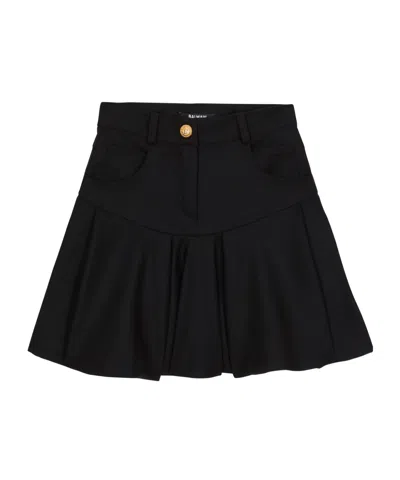 Balmain Belt-ring Flared Skirt In Black