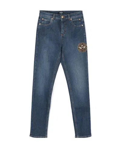 Balmain Belt Ring Jeans In Blue