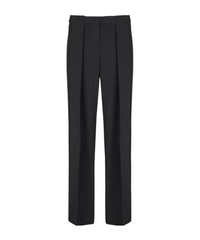 Balmain Belt-ring Pleated Trousers In Black