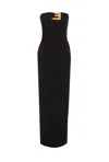 Balmain Belted Bustier Compact Jersey Long Dress Clothing In Black