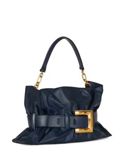 BALMAIN BELTED CALFSKIN TOTE BAG