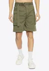 Balmain Belted Cargo Shorts In Green