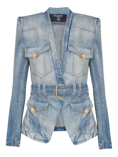 Balmain Belted Denim Jacket