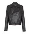 Balmain Lightweight Lambskin Leather Biker Jacket In Black