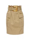 Balmain 벨트 페이퍼백 웨이스트 스커트 In Brown