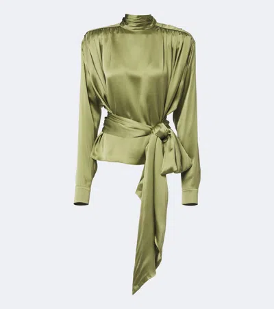 Balmain Tie-embellishment Blouse In Green